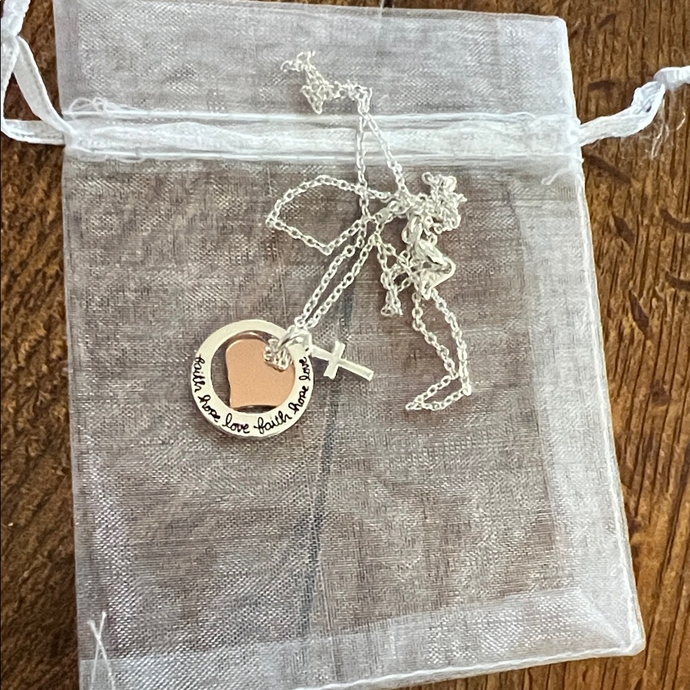 Target Silver and Gold Heart Pendant Necklace